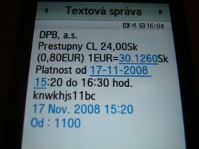 Od 1. septembra 2012 sa zavádza SMS lístok