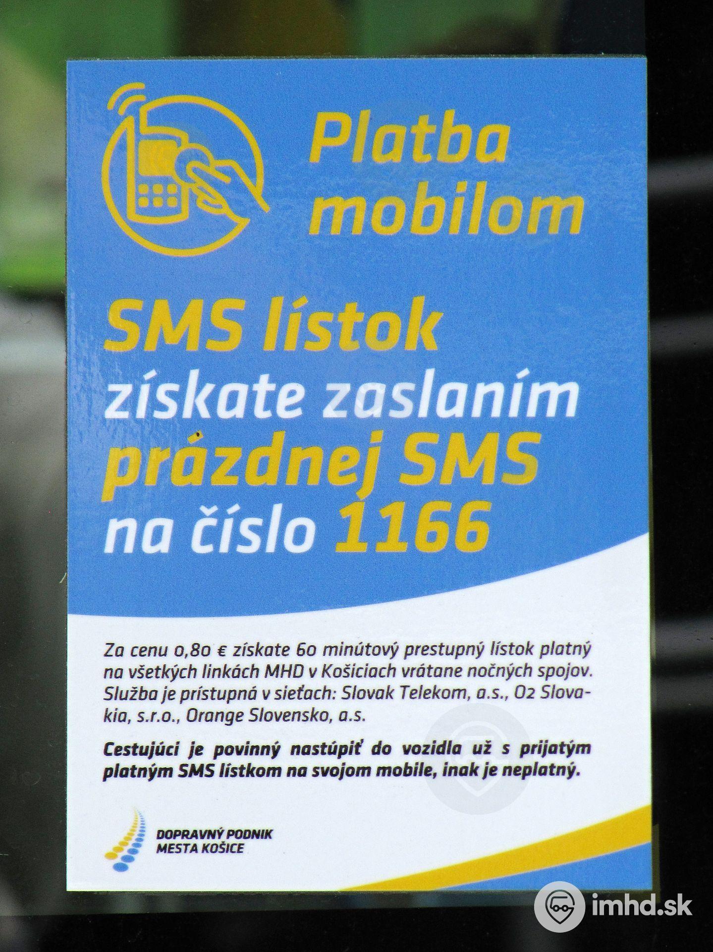 Nová nálepka propagujúca SMS lístok