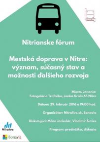 Pozvánka na verejnú diskusiu o MHD Nitra (29.2.2016 19:00 – 21:00)