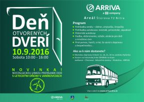 Deň otvorených dverí v Arriva Nitra (10.9.2016 10:00 – 16:00)
