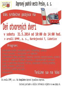 Deň otvorených dverí v DPMP (31.5.2014 10:00 – 14:00)
