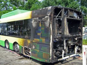 Požiar opäť zničil autobus Solaris Urbino 15 CNG #1216